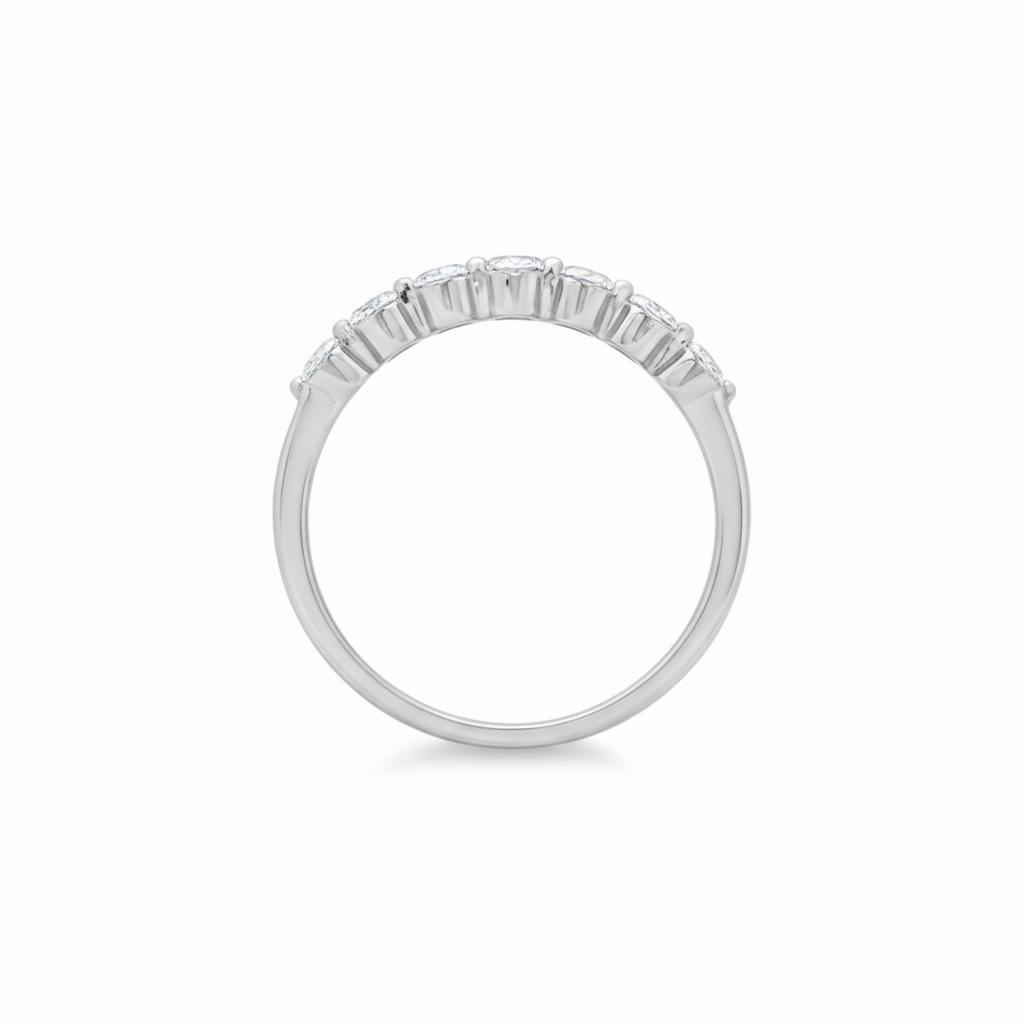 Oval Cut Half Eternity Ring