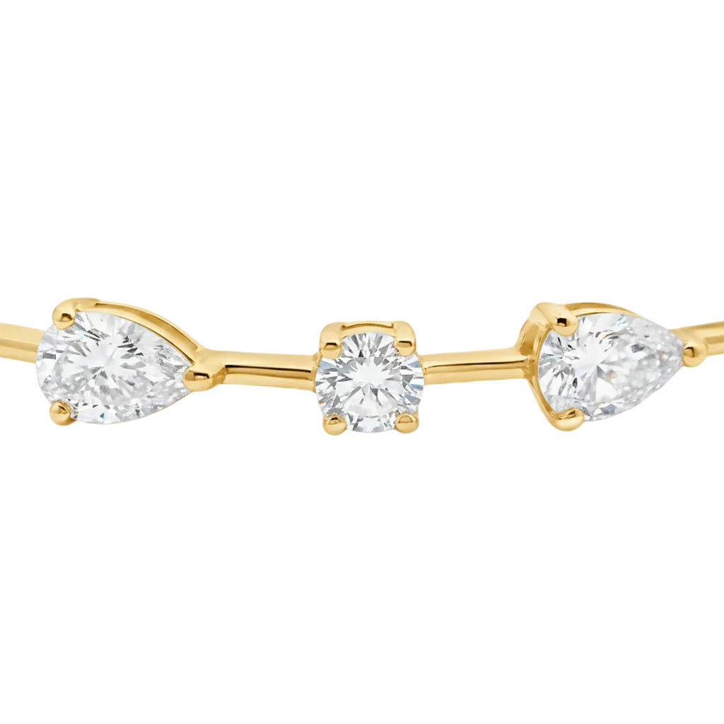 Round & Pear Cut Diamond Alternating Cut Bracelet