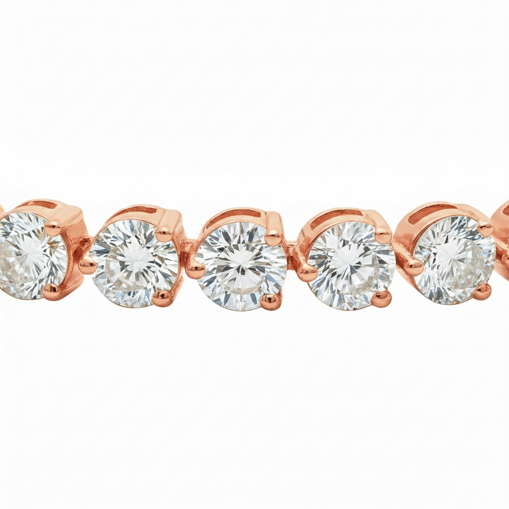 Elegant Three-Prong Diamond Tennis Bracelet