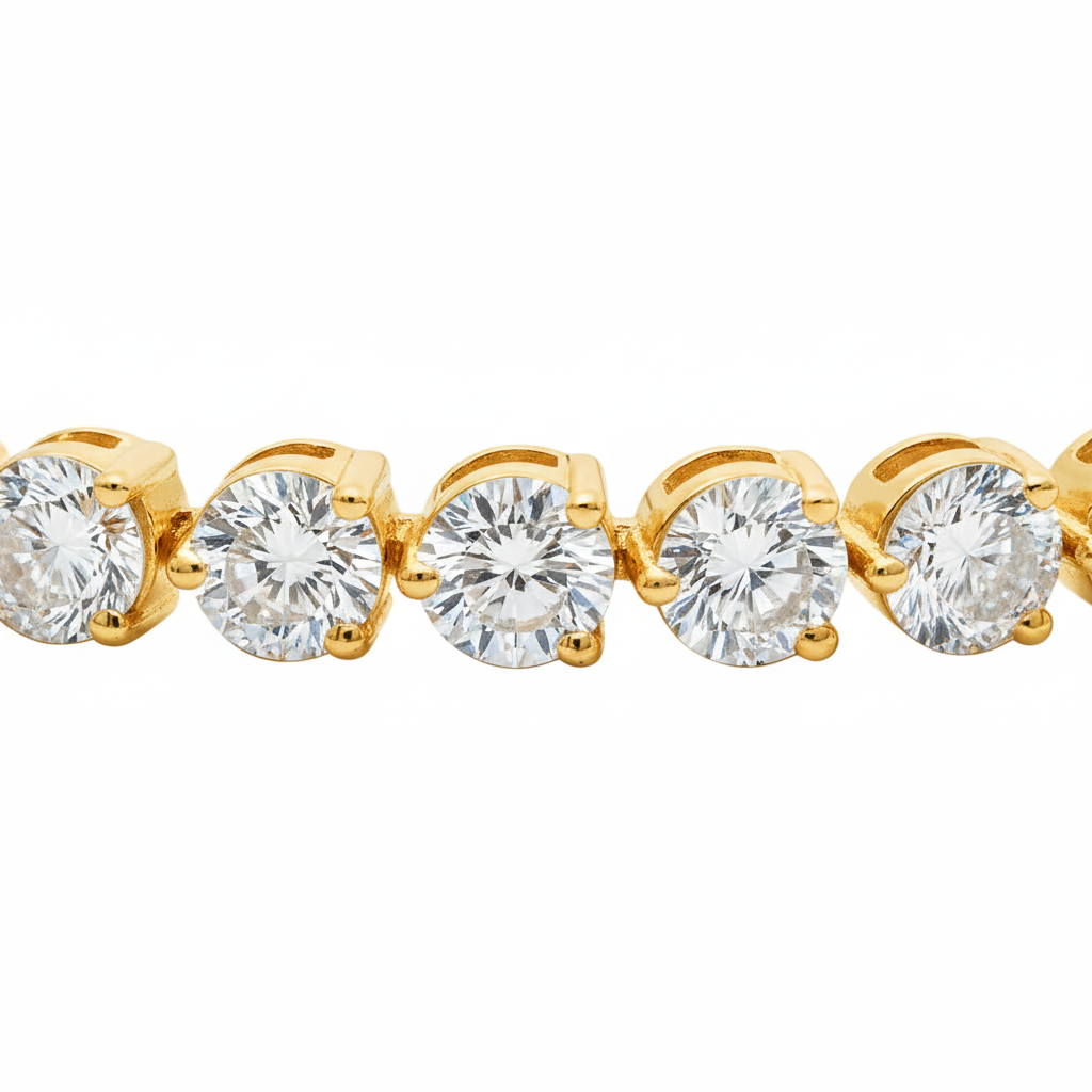 Elegant Three-Prong Diamond Tennis Bracelet