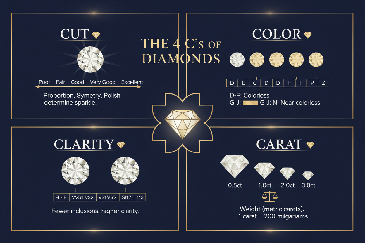 Your Sparkle Guide: 4C's of Diamonds