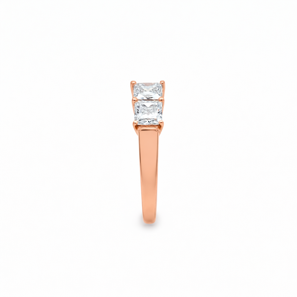 Princess Cut Half Eternity Ring