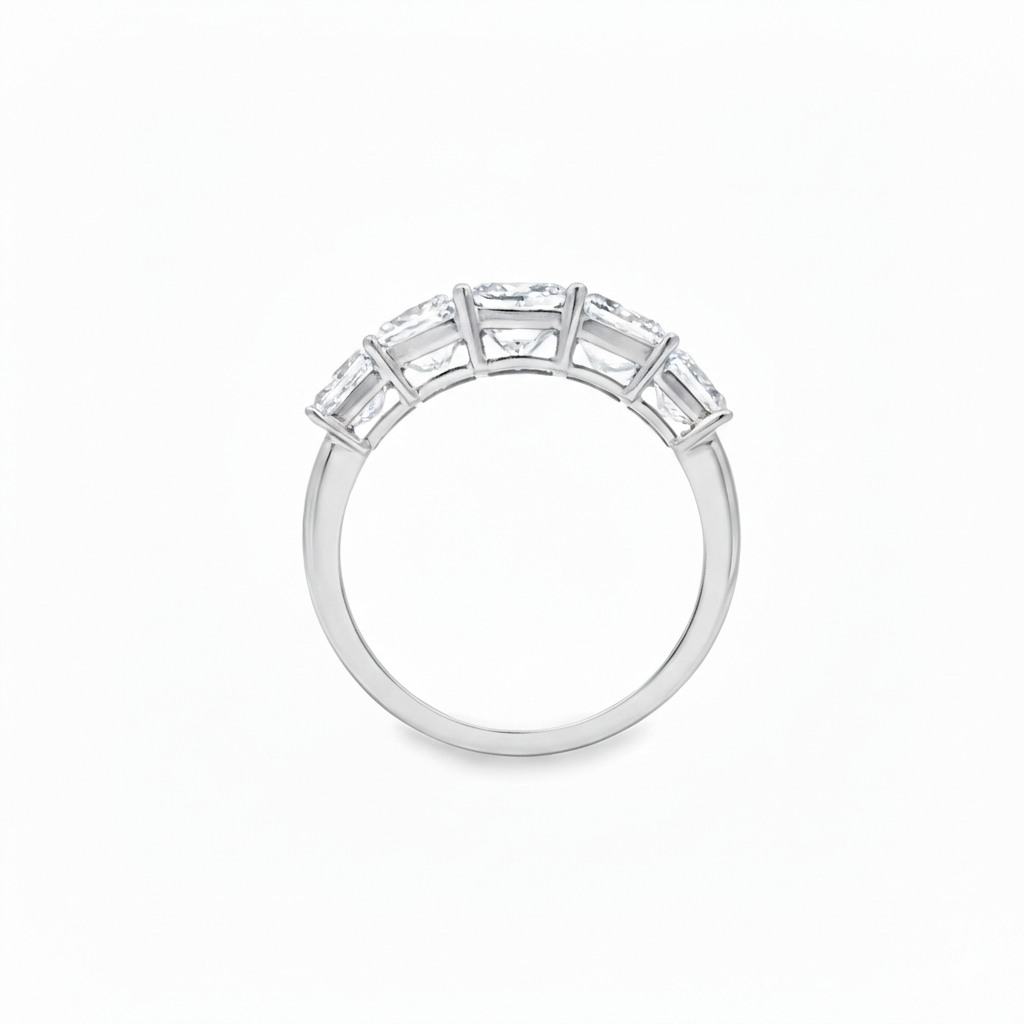 Princess Cut Half Eternity Ring