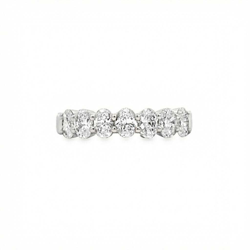 Oval Cut Half Eternity Ring