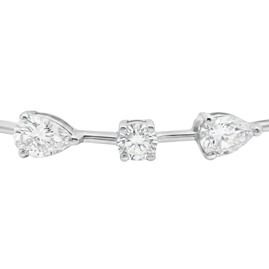 Round & Pear Cut Diamond Alternating Cut Bracelet