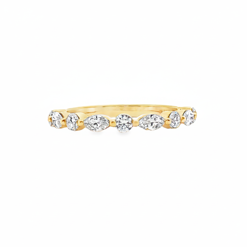 Round Brilliant & Marquise Half Eternity Ring
