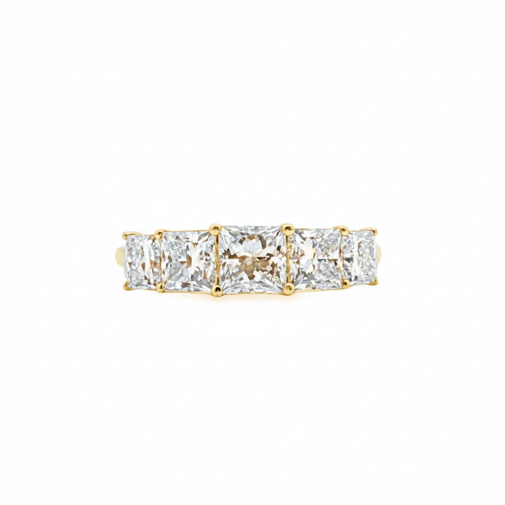Princess Cut Half Eternity Ring