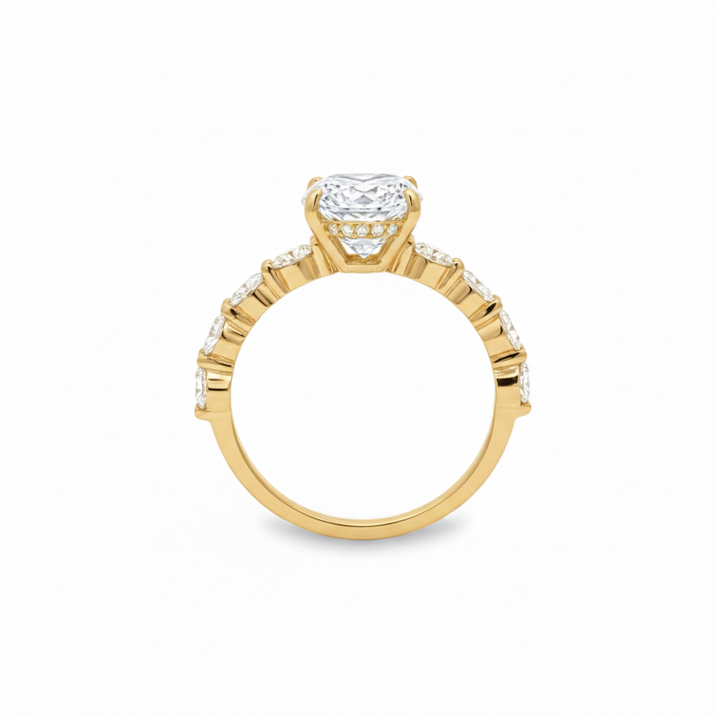 Oval Cut Ring with Oval Accent Band