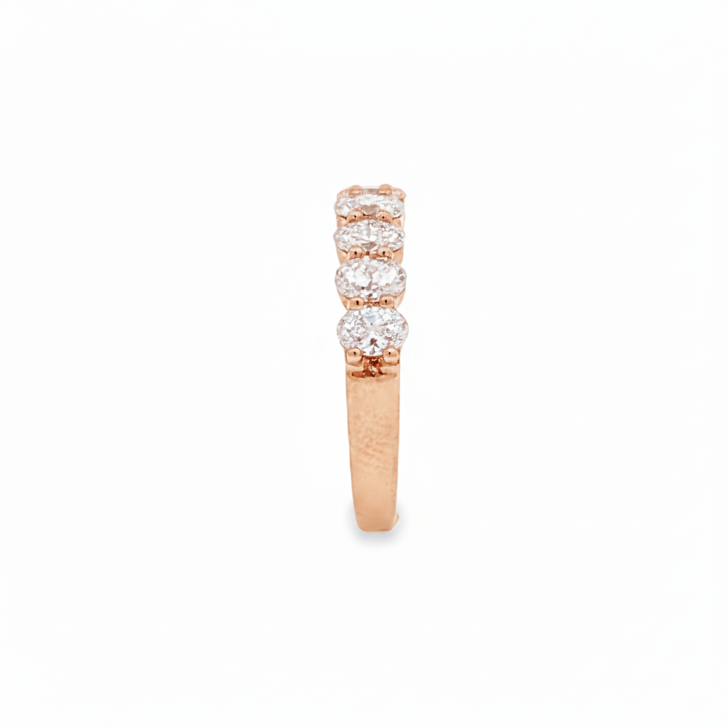 Oval Cut Half Eternity Ring