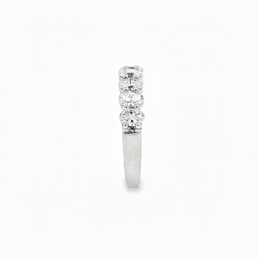 Oval Cut Half Eternity Ring
