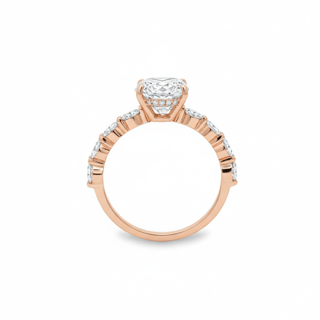 Oval Cut Ring with Oval Accent Band