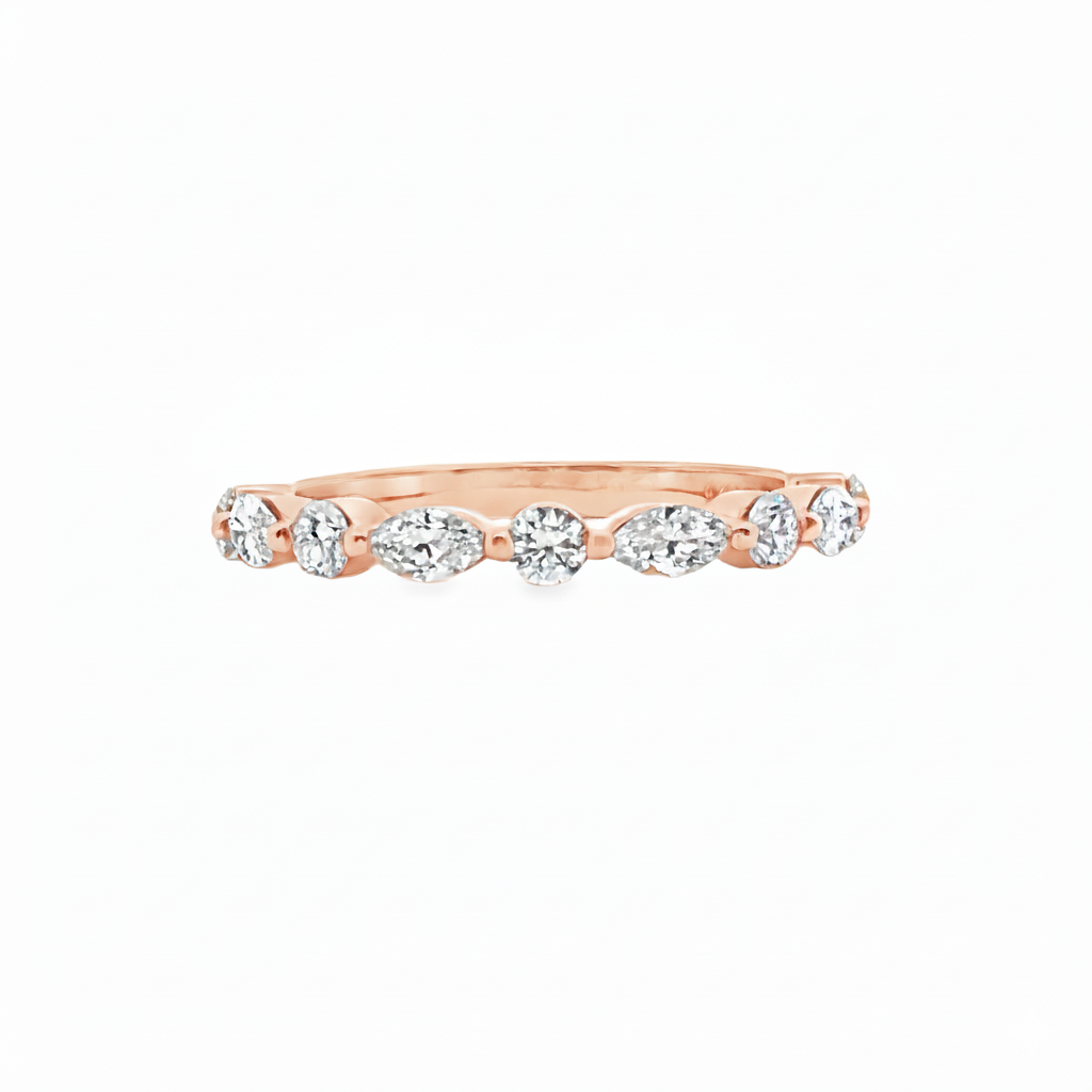 Round Brilliant & Marquise Half Eternity Ring