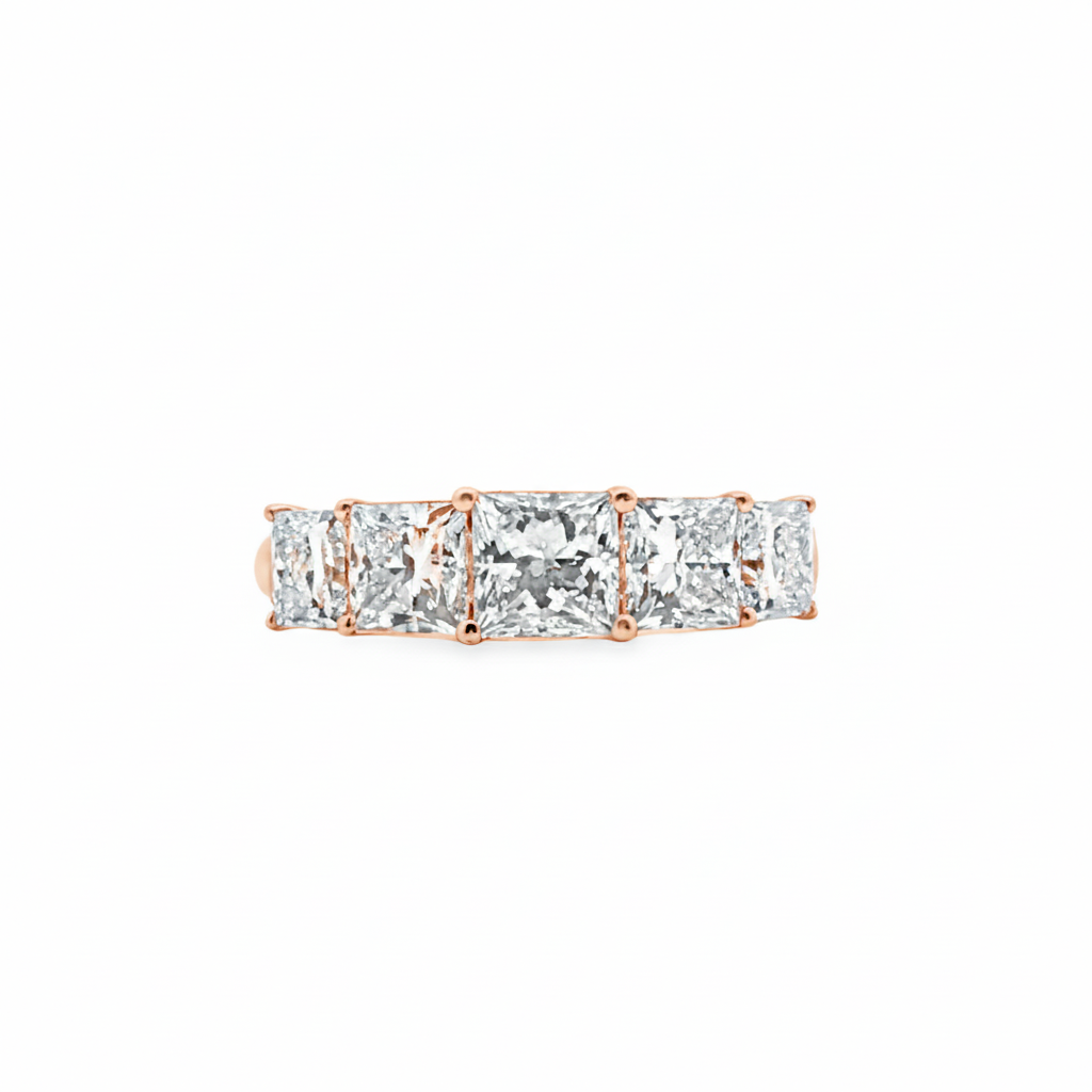 Princess Cut Half Eternity Ring