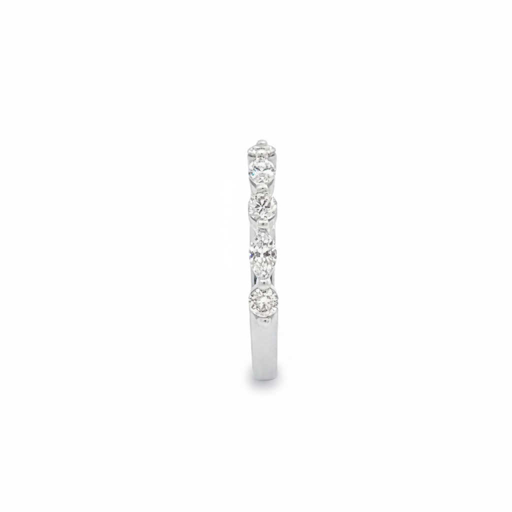 Round Brilliant & Marquise Half Eternity Ring