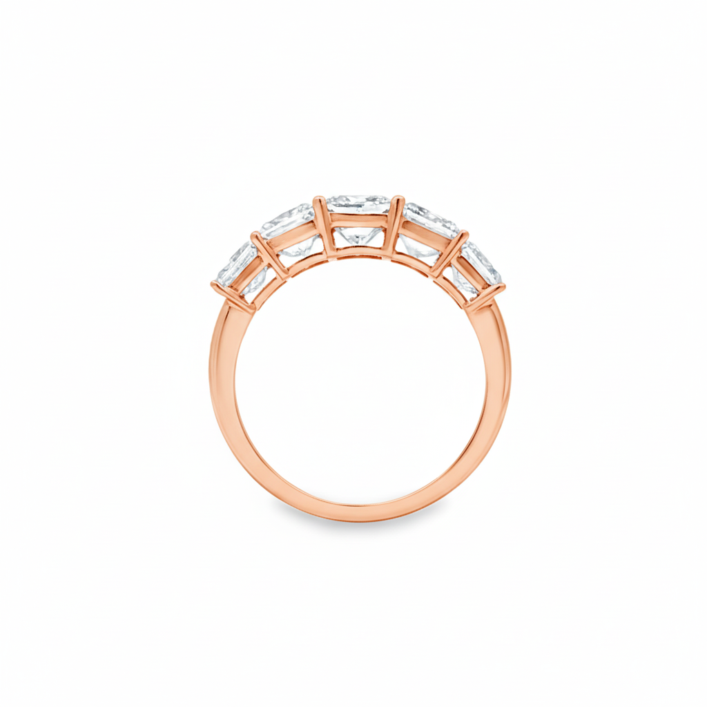Princess Cut Half Eternity Ring