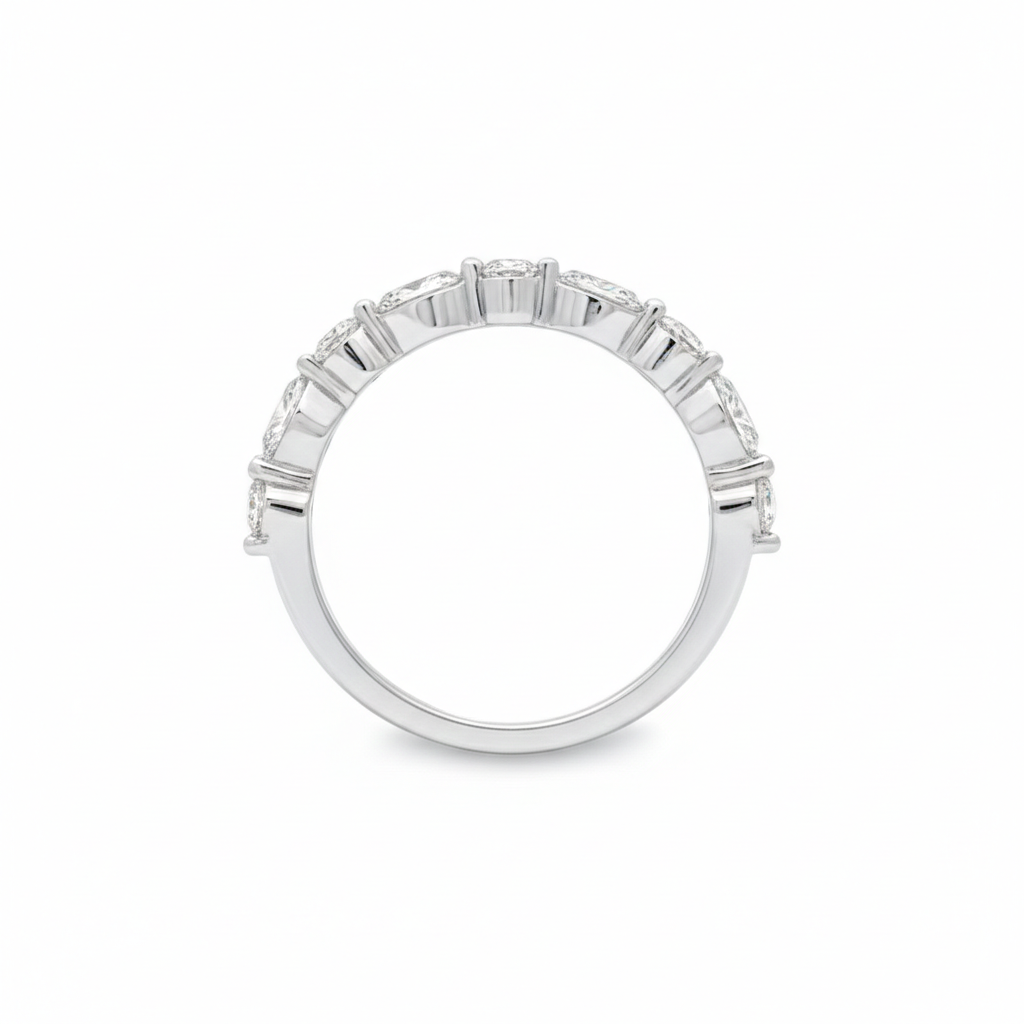 Round Brilliant & Marquise Half Eternity Ring