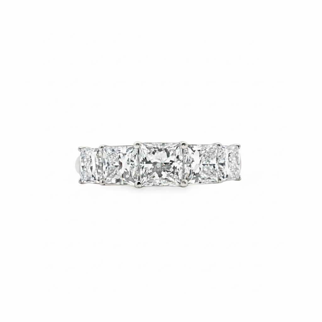 Princess Cut Half Eternity Ring