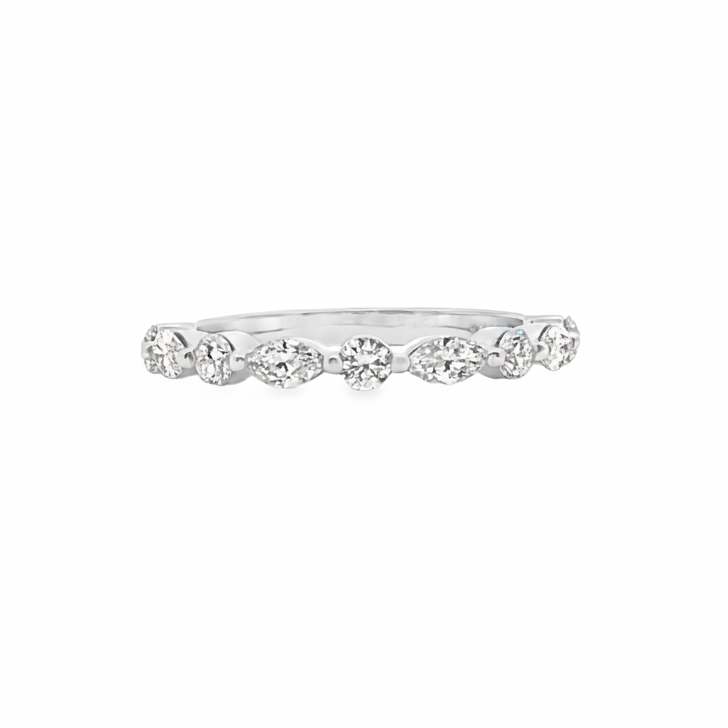 Round Brilliant & Marquise Half Eternity Ring