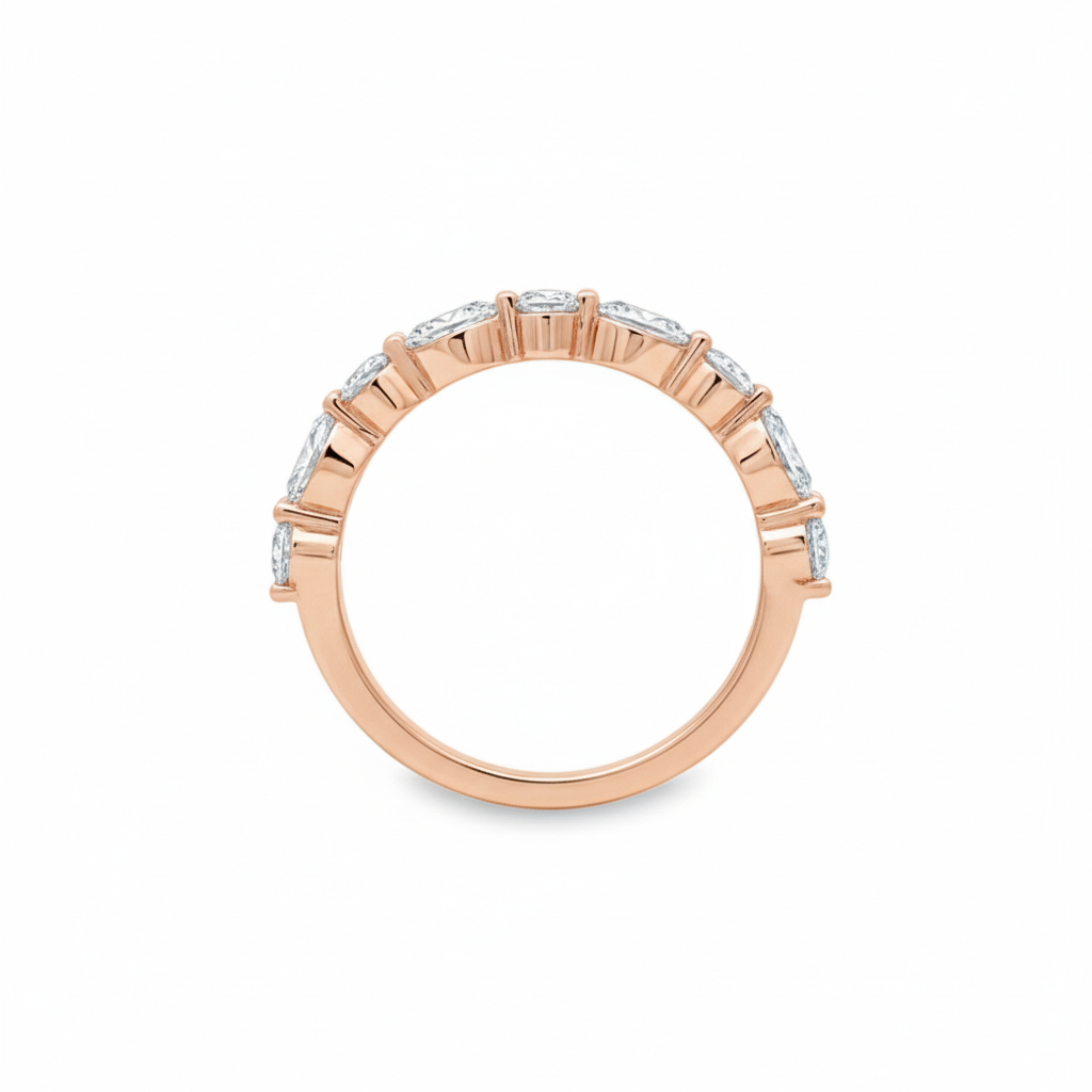 Round Brilliant & Marquise Half Eternity Ring